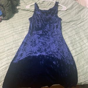 Blue velvet dress